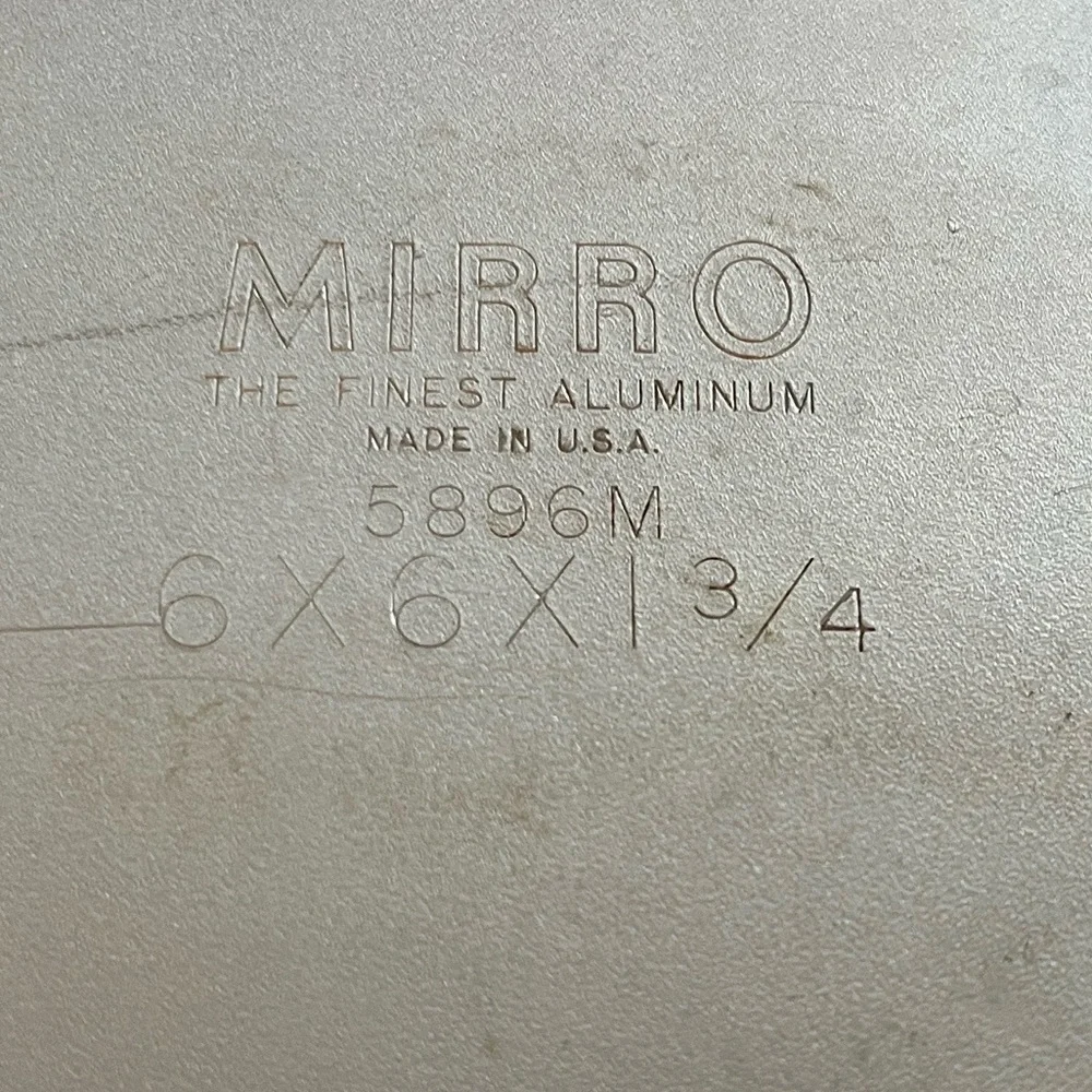 Vintage Mirro Aluminum Square Baking Pan 6 x 6 x 1 3/4